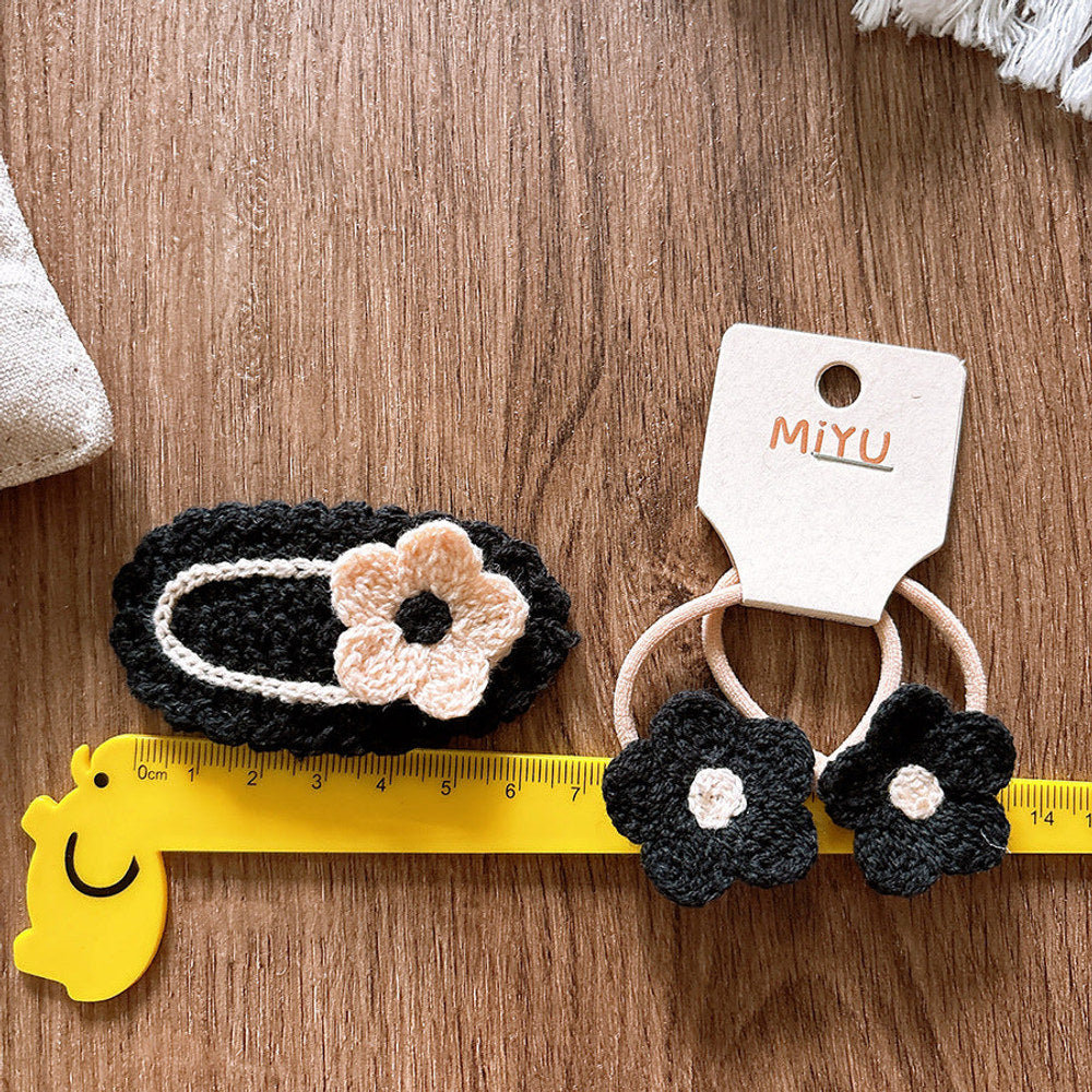 MyKids-USA® Collection of Versatile Knitted Flower Children’s Hair Clip for Baby’s Stray Hair