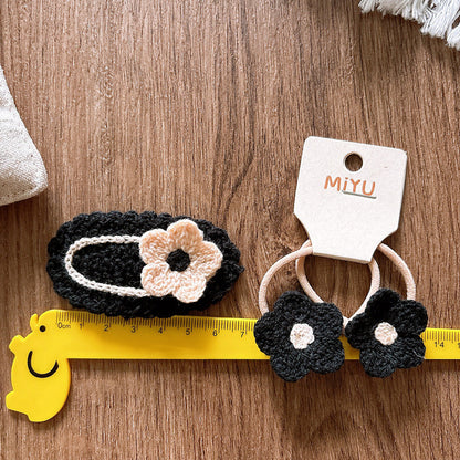 MyKids-USA® Collection of Versatile Knitted Flower Children’s Hair Clip for Baby’s Stray Hair