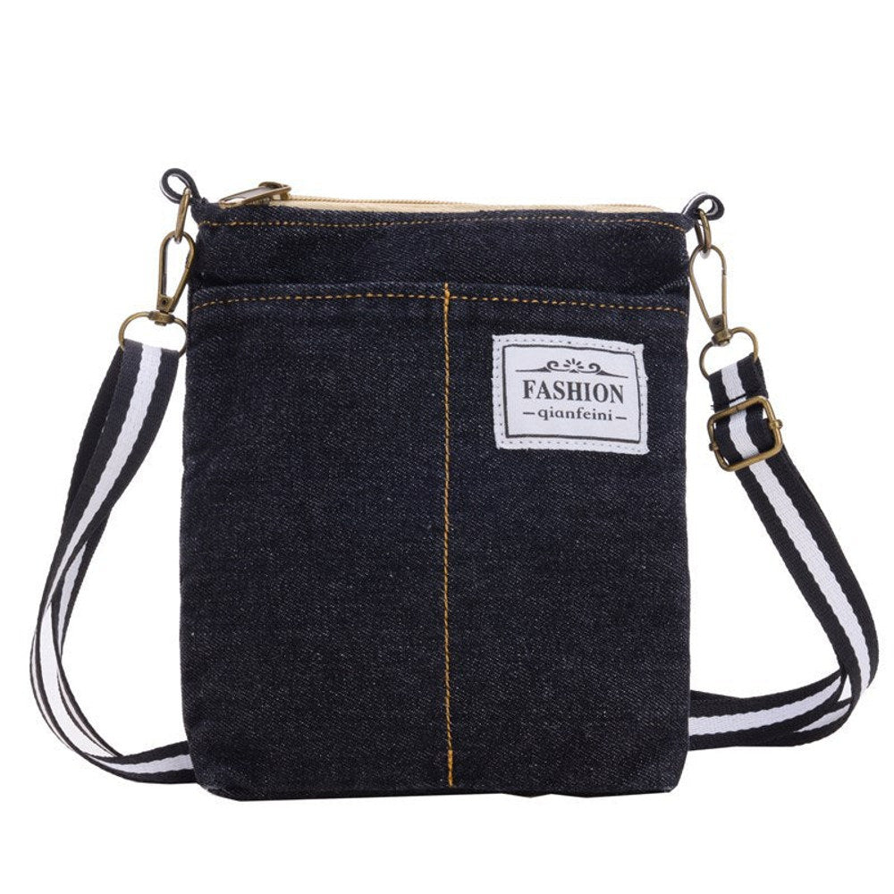 MyKids-USA® Cool Denim Children’s Fashion Patched Letter Small Square Bag