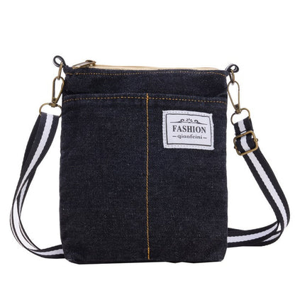MyKids-USA® Cool Denim Children’s Fashion Patched Letter Small Square Bag