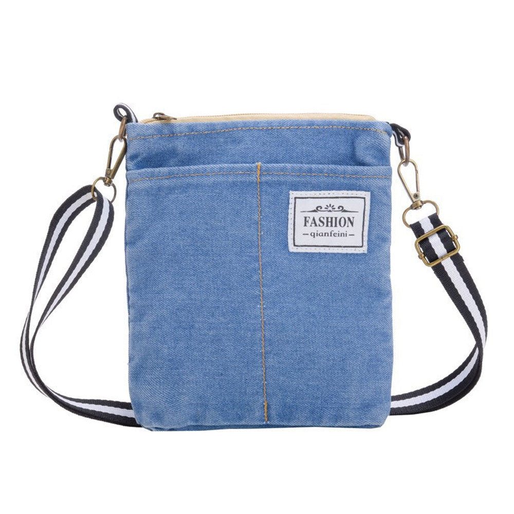 MyKids-USA® Cool Denim Children’s Fashion Patched Letter Small Square Bag