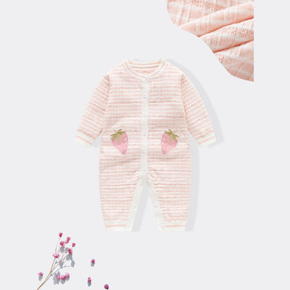 MyKids-USA® Baby Girls Knitted Strawberry Pattern Rompers