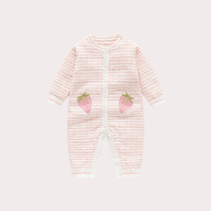 MyKids-USA® Baby Girls Knitted Strawberry Pattern Rompers