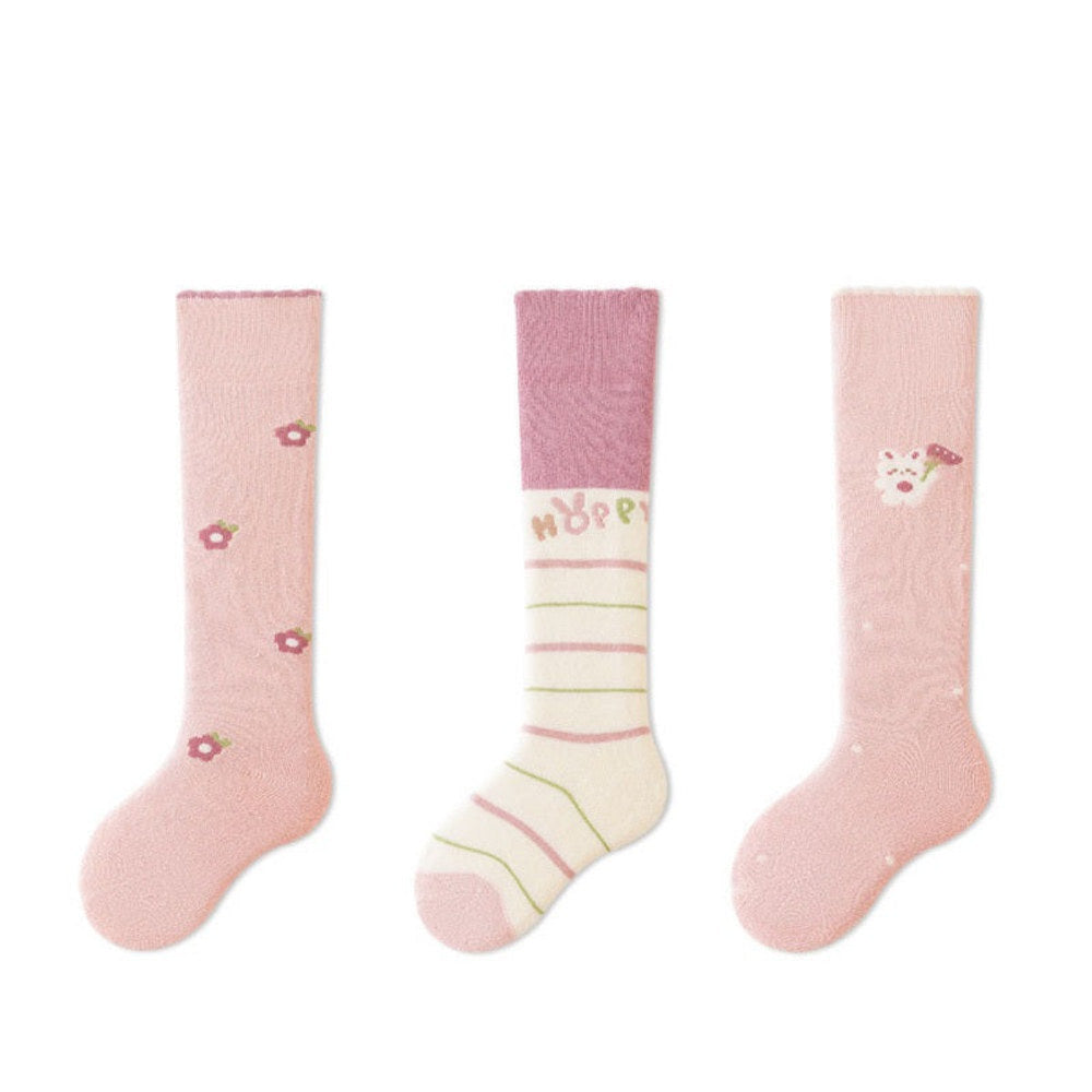 MyKids-USA® Pairs Baby Over-the-Knee Color Patchwork Socks in Combed Cotton for Warmth and Comfort