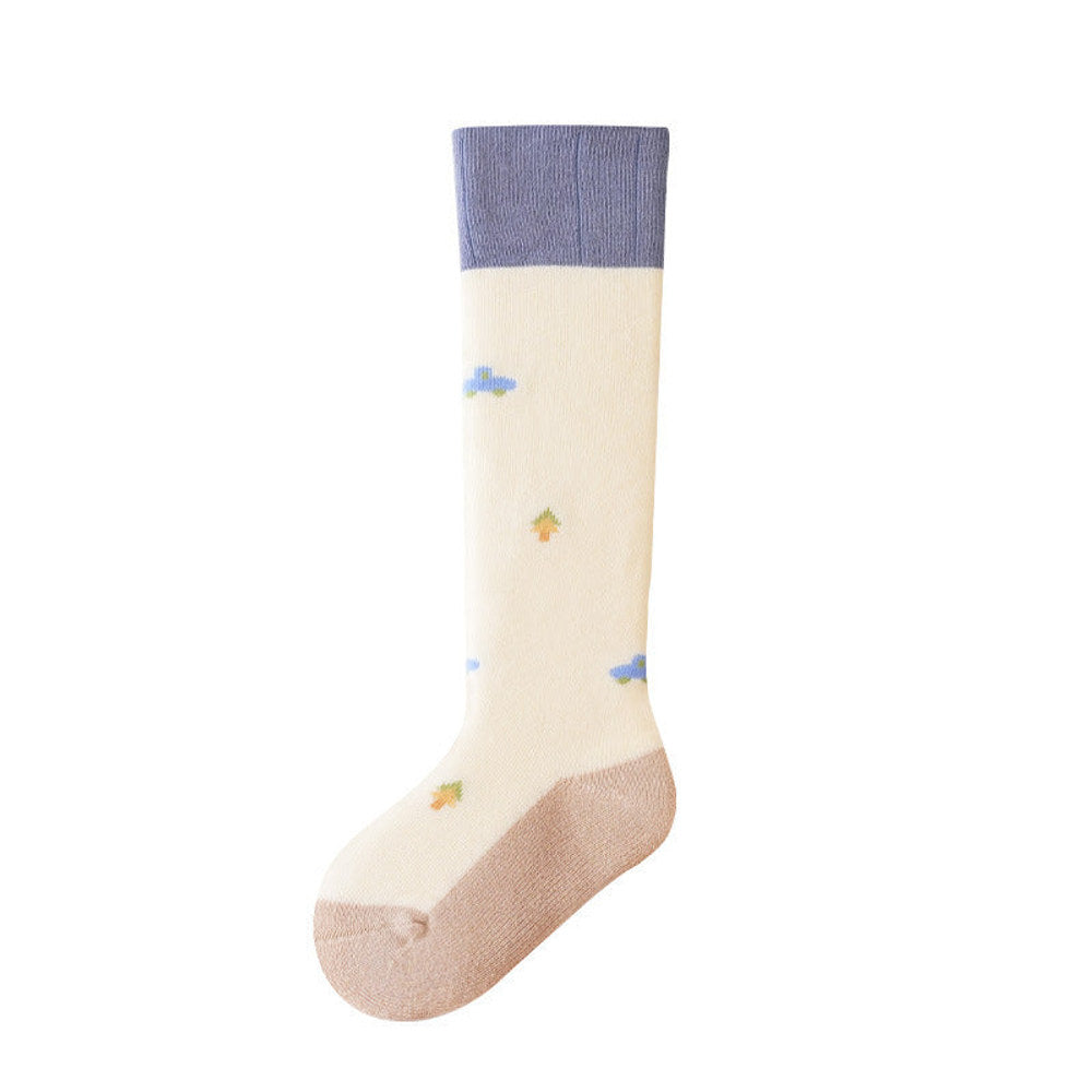 MyKids-USA® Pairs Baby Over-the-Knee Color Patchwork Socks in Combed Cotton for Warmth and Comfort