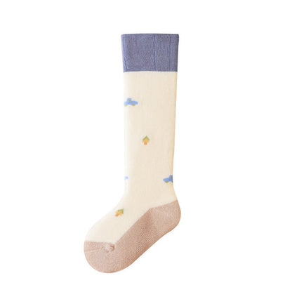 MyKids-USA® Pairs Baby Over-the-Knee Color Patchwork Socks in Combed Cotton for Warmth and Comfort