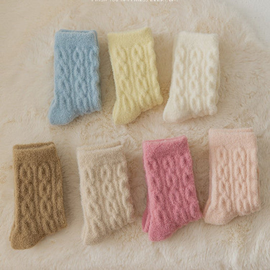 MyKids-USA® Pairs Australian Velvet Warm Children’s Mid-Calf Socks in Combed Cotton for Warmth and Comfort