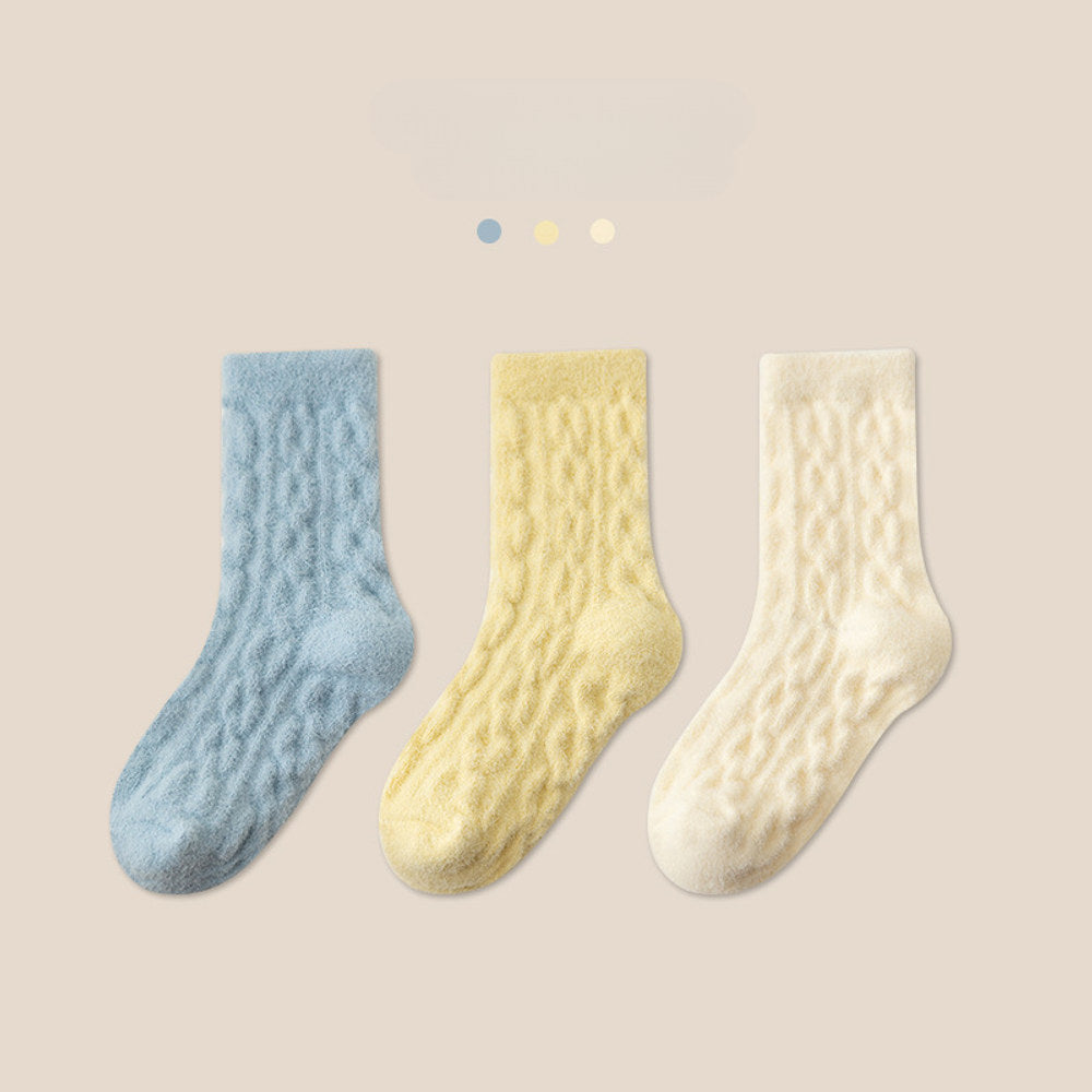 MyKids-USA® Pairs Australian Velvet Warm Children’s Mid-Calf Socks in Combed Cotton for Warmth and Comfort