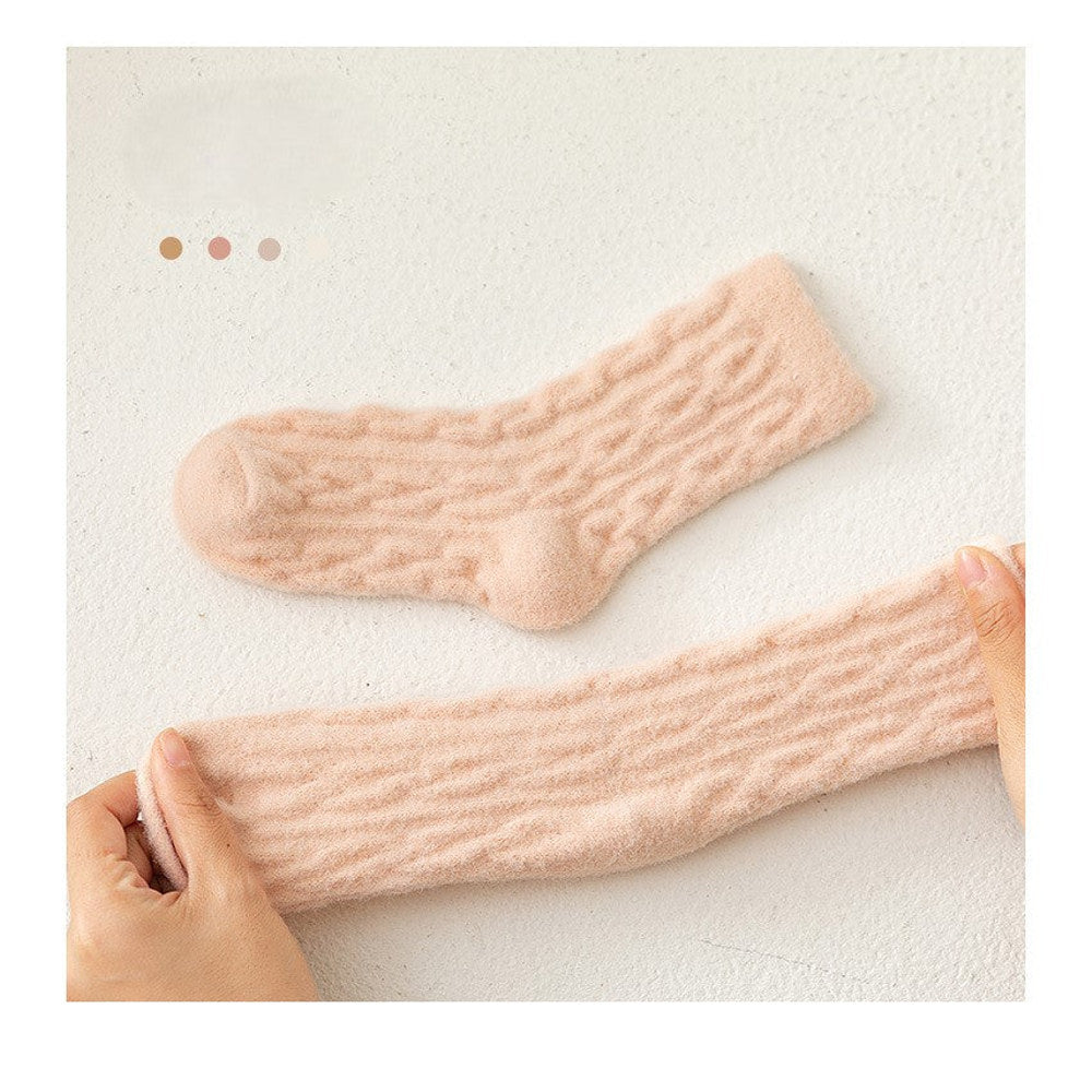 MyKids-USA® Pairs Australian Velvet Warm Children’s Mid-Calf Socks in Combed Cotton for Warmth and Comfort