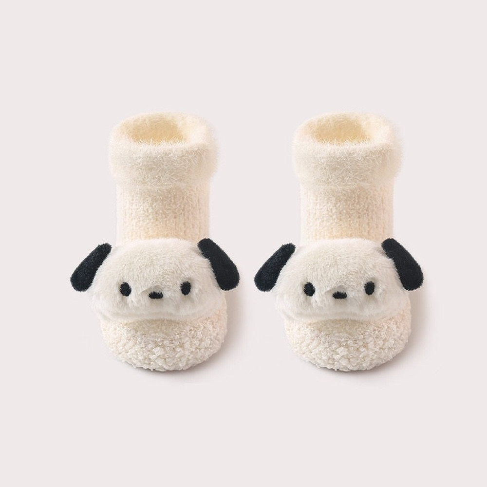 MyKids-USA® Thickened Winter Toddler Walking Socks – Mid-Calf Anti-Slip Cartoon Baby Floor Shoe Socks