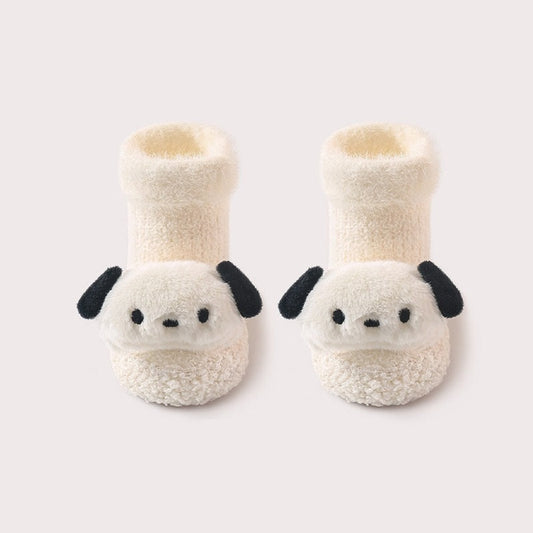 MyKids-USA® Thickened Toddler Walking Socks – Mid-Calf Anti-Slip Cartoon Baby Floor Shoe Socks