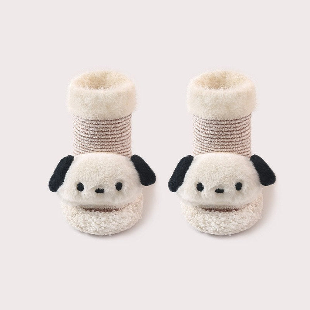 MyKids-USA® Thickened Winter Toddler Walking Socks – Mid-Calf Anti-Slip Cartoon Baby Floor Shoe Socks
