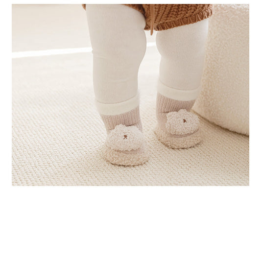MyKids-USA® Thickened Toddler Walking Socks, Mid-Calf Floor Shoe Socks, Cartoon Cute Baby Anti-slip Walking Shoes from