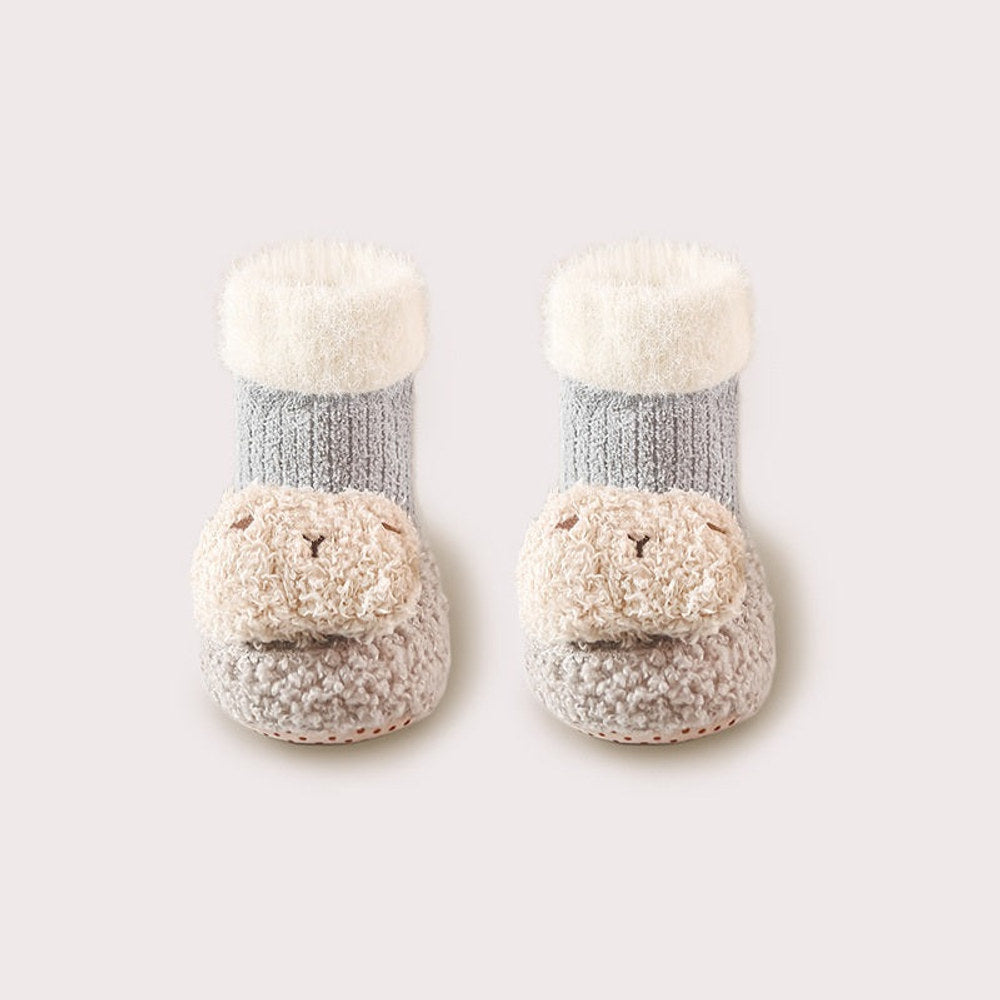 MyKids-USA® Thickened Toddler Walking Socks, Mid-Calf Floor Shoe Socks, Cartoon Cute Baby Anti-slip Walking Shoes from