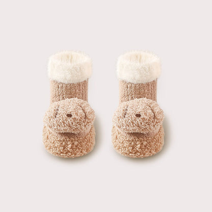 MyKids-USA® Thickened Toddler Walking Socks, Mid-Calf Floor Shoe Socks, Cartoon Cute Baby Anti-slip Walking Shoes from