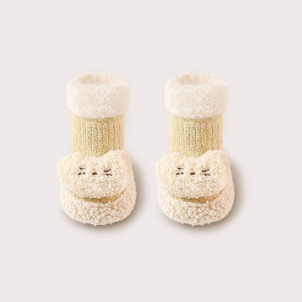 MyKids-USA® Thickened Toddler Walking Socks, Mid-Calf Floor Shoe Socks, Cartoon Cute Baby Anti-slip Walking Shoes from