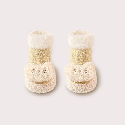 MyKids-USA® Thickened Toddler Walking Socks, Mid-Calf Floor Shoe Socks, Cartoon Cute Baby Anti-slip Walking Shoes from
