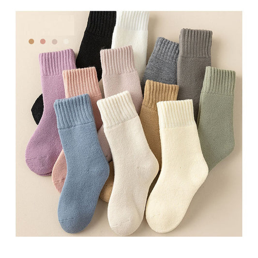 MyKids-USA® Candy-Colored Mid-Calf Socks in Combed Cotton for Warmth and Comfort
