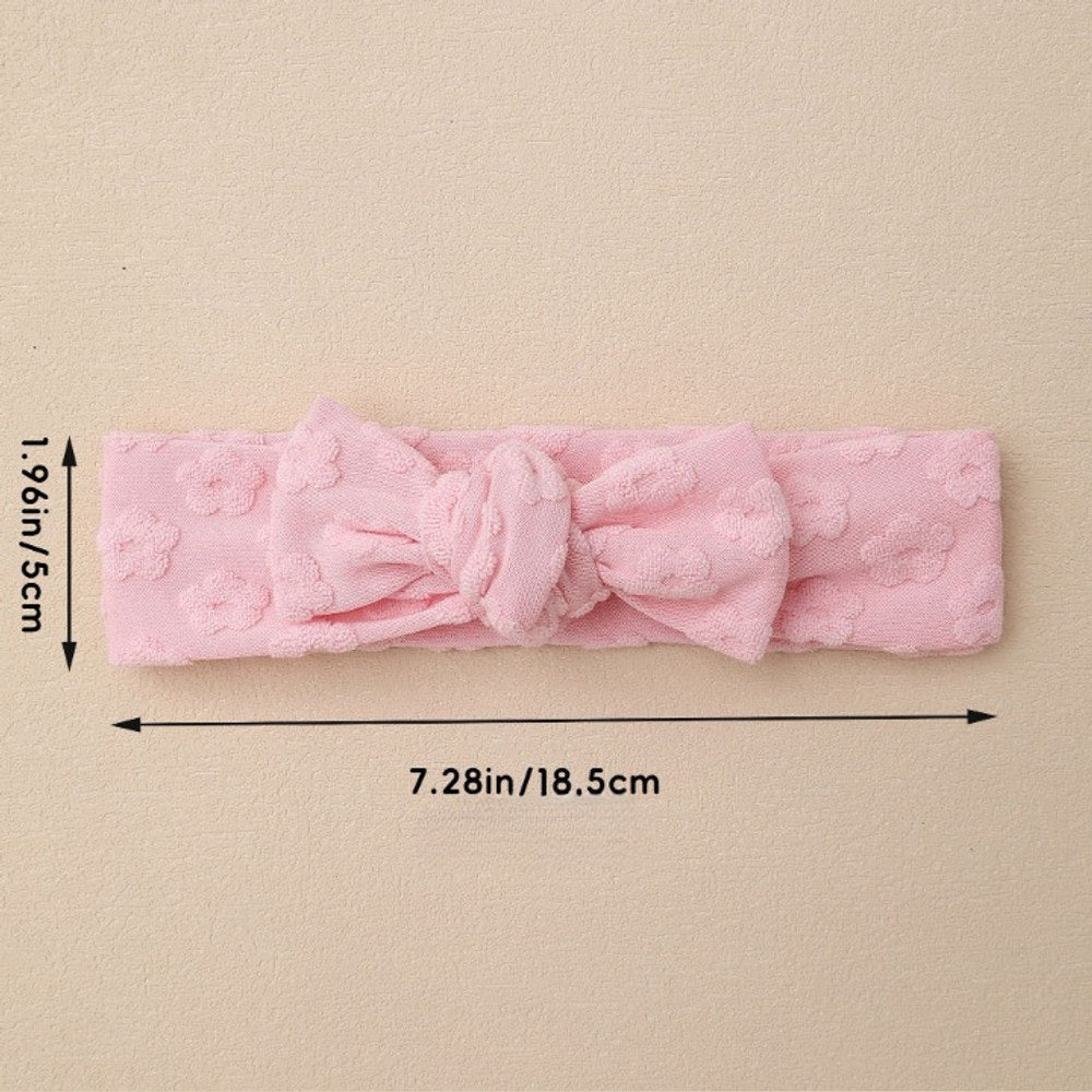 MyKids-USA® Elastic Baby Headband with Bow and Embroidered Flowers