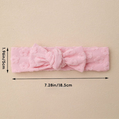 MyKids-USA® Elastic Baby Headband with Bow and Embroidered Flowers