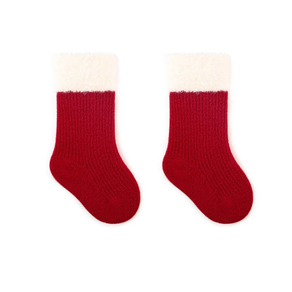 MyKids-USA® Warm Boneless Children’s Fleece-lined Socks for, Thickened and Festive Red