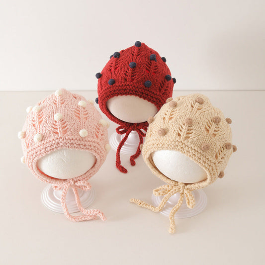 MyKids-USA® Vintage Design Warm Balaclava for Baby: Sweet Cute Ear Protector Hat
