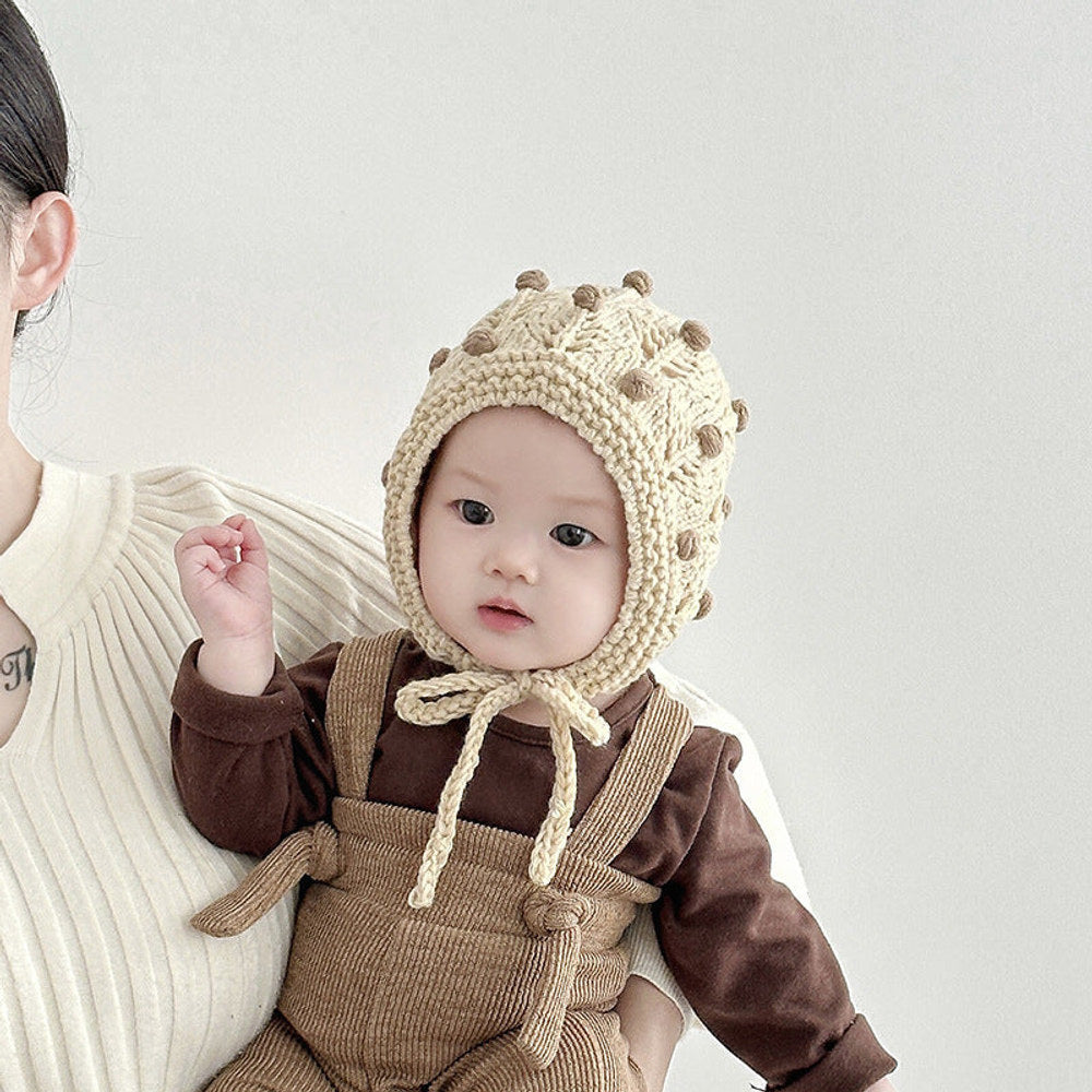 MyKids-USA® Vintage Design Warm Balaclava for Baby: Sweet Cute Ear Protector Hat