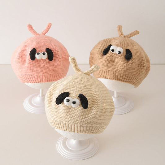 MyKids-USA® Cute Cartoon Knited Hat for Baby: Painter’s Beret Hat