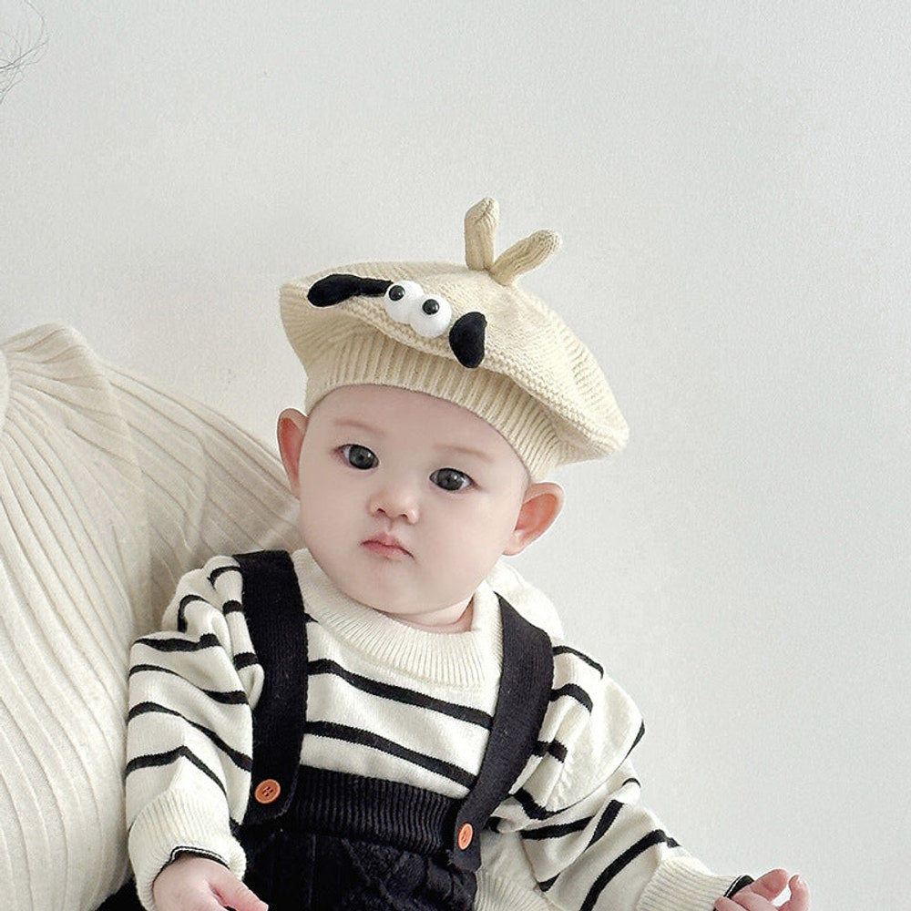 MyKids-USA® Cute Cartoon Knited Hat for Baby: Painter’s Beret Hat