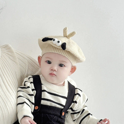 MyKids-USA® Cute Cartoon Knited Hat for Baby: Painter’s Beret Hat