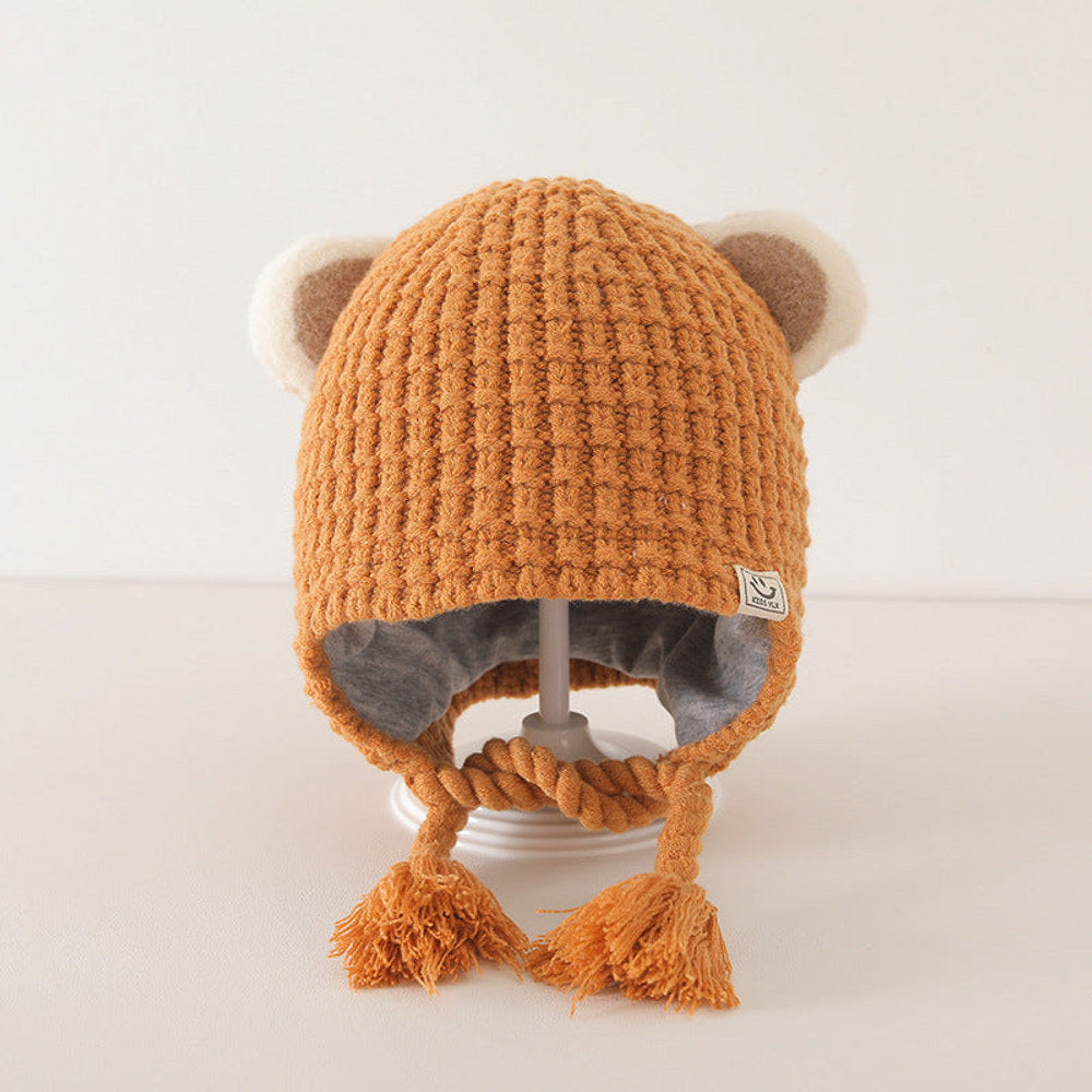 MyKids-USA® Plaid Pattern Warm Balaclava for Baby: Sweet Cute Ear Protector Hat