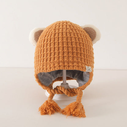 MyKids-USA® Plaid Pattern Warm Balaclava for Baby: Sweet Cute Ear Protector Hat
