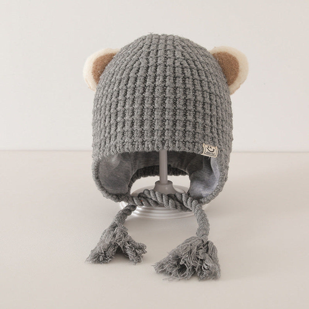 MyKids-USA® Plaid Pattern Warm Balaclava for Baby: Sweet Cute Ear Protector Hat