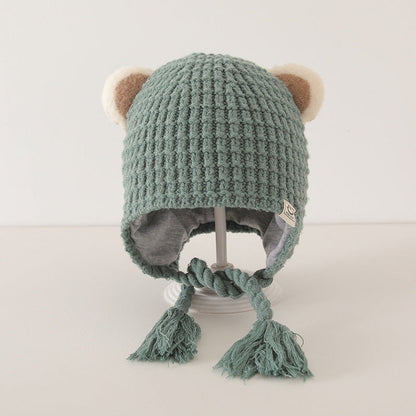 MyKids-USA® Plaid Pattern Warm Balaclava for Baby: Sweet Cute Ear Protector Hat