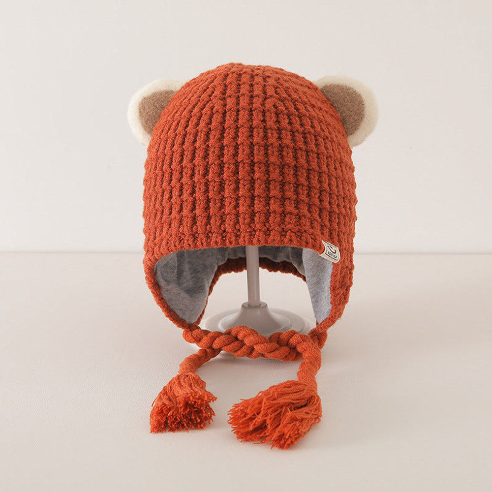 MyKids-USA® Plaid Pattern Warm Balaclava for Baby: Sweet Cute Ear Protector Hat