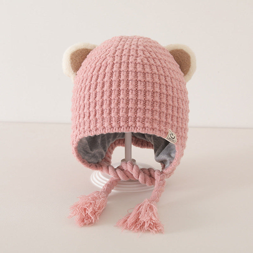 MyKids-USA® Plaid Pattern Warm Balaclava for Baby: Sweet Cute Ear Protector Hat