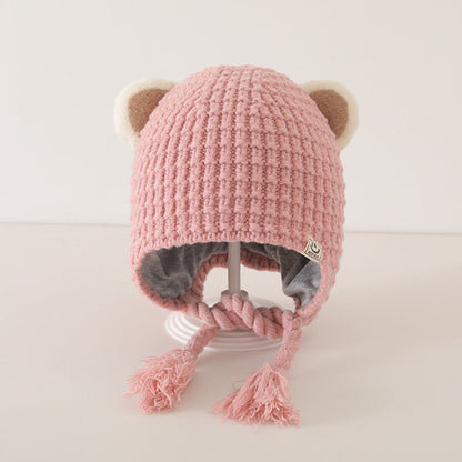 MyKids-USA® Plaid Pattern Warm Balaclava for Baby: Sweet Cute Ear Protector Hat