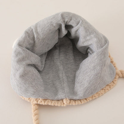 MyKids-USA® Plaid Pattern Warm Balaclava for Baby: Sweet Cute Ear Protector Hat