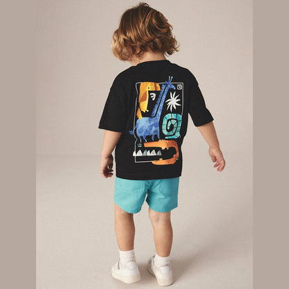 MyKids-USA® Baby Kids Animals Cartoon Print T-shirt and Shorts Clothing Set