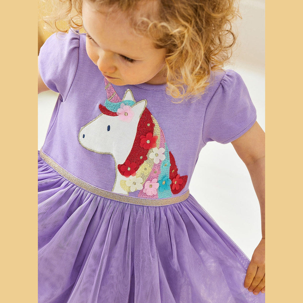 MyKids-USA® Mesh Princess Dress for Girls, European and American Cute Baby Dress