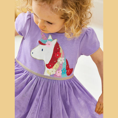 MyKids-USA® Mesh Princess Dress for Girls, European and American Cute Baby Dress