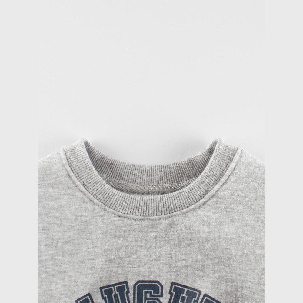 MyKids-USA® Baby Boy Kids Teddy and Letters Pattern Crew Neck Long Sleeves Warm Cozy Pullover