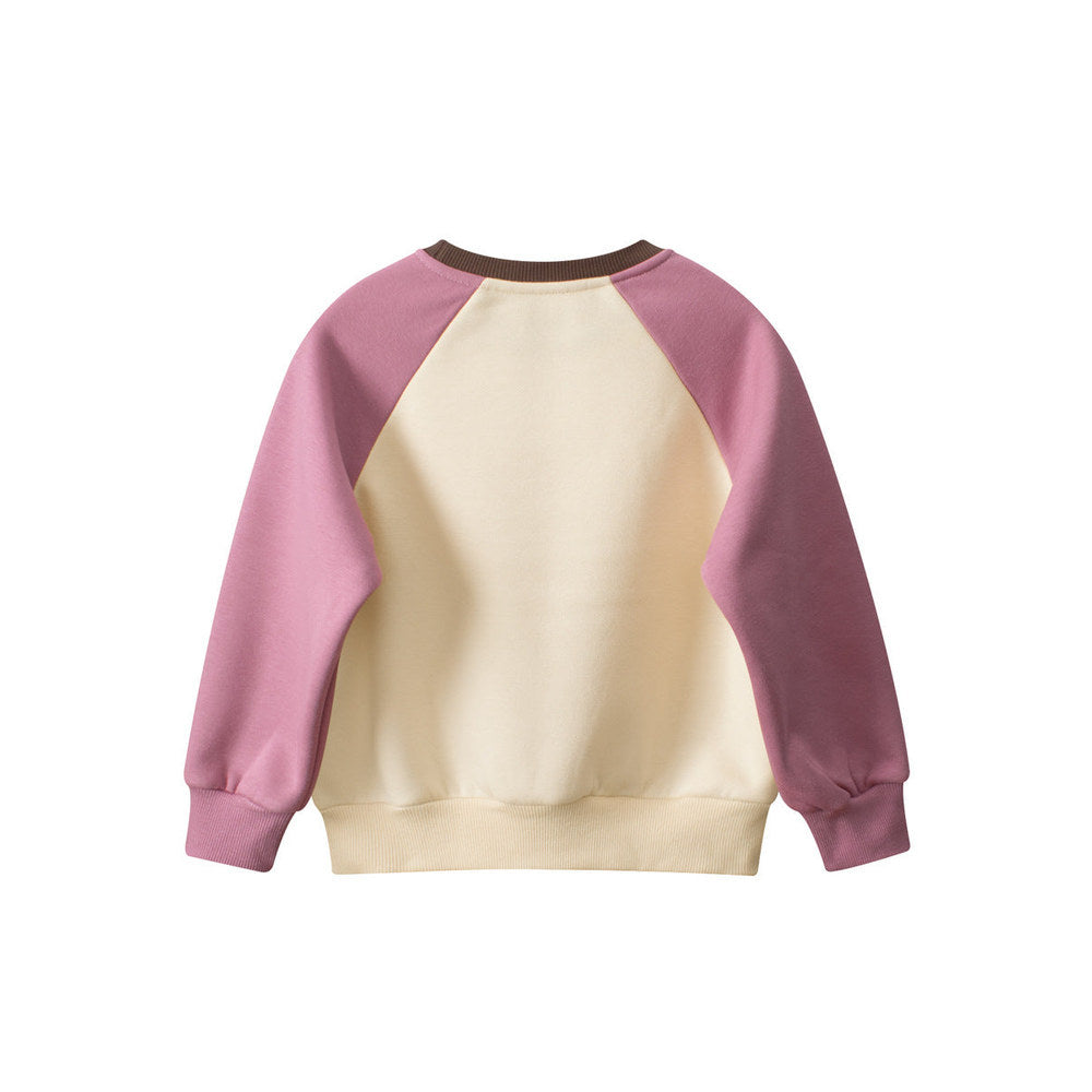 MyKids-USA® Baby Girls Kids Ice-cream and Letters Pattern Crew Neck Long Sleeves Warm Cozy Pullover