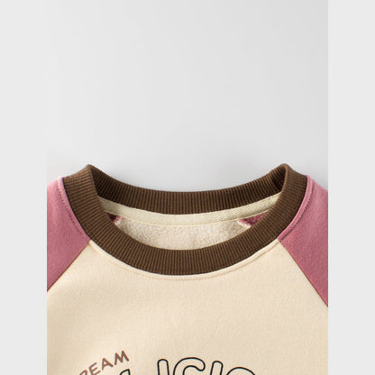 MyKids-USA® Baby Girls Kids Ice-cream and Letters Pattern Crew Neck Long Sleeves Warm Cozy Pullover