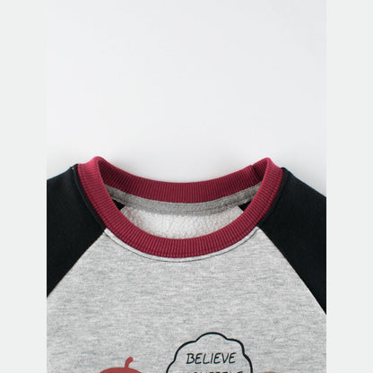 MyKids-USA® Baby Boy Kids Puppy and Letters Pattern Crew Neck Long Sleeves Warm Cozy Pullover