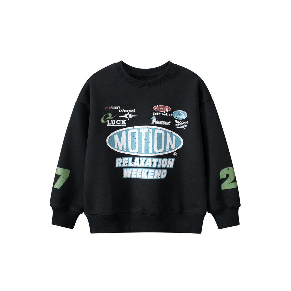 MyKids-USA® Baby Kids Letters Pattern Crew Neck Long Sleeves Warm Cozy Pullover