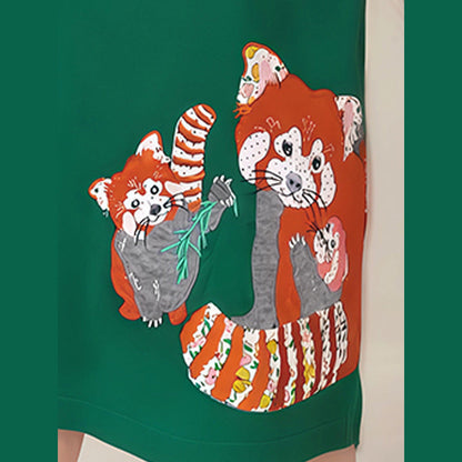 MyKids-USA® Striped Dress for Girls, European and American Cute Animals Cartoon Baby Dress