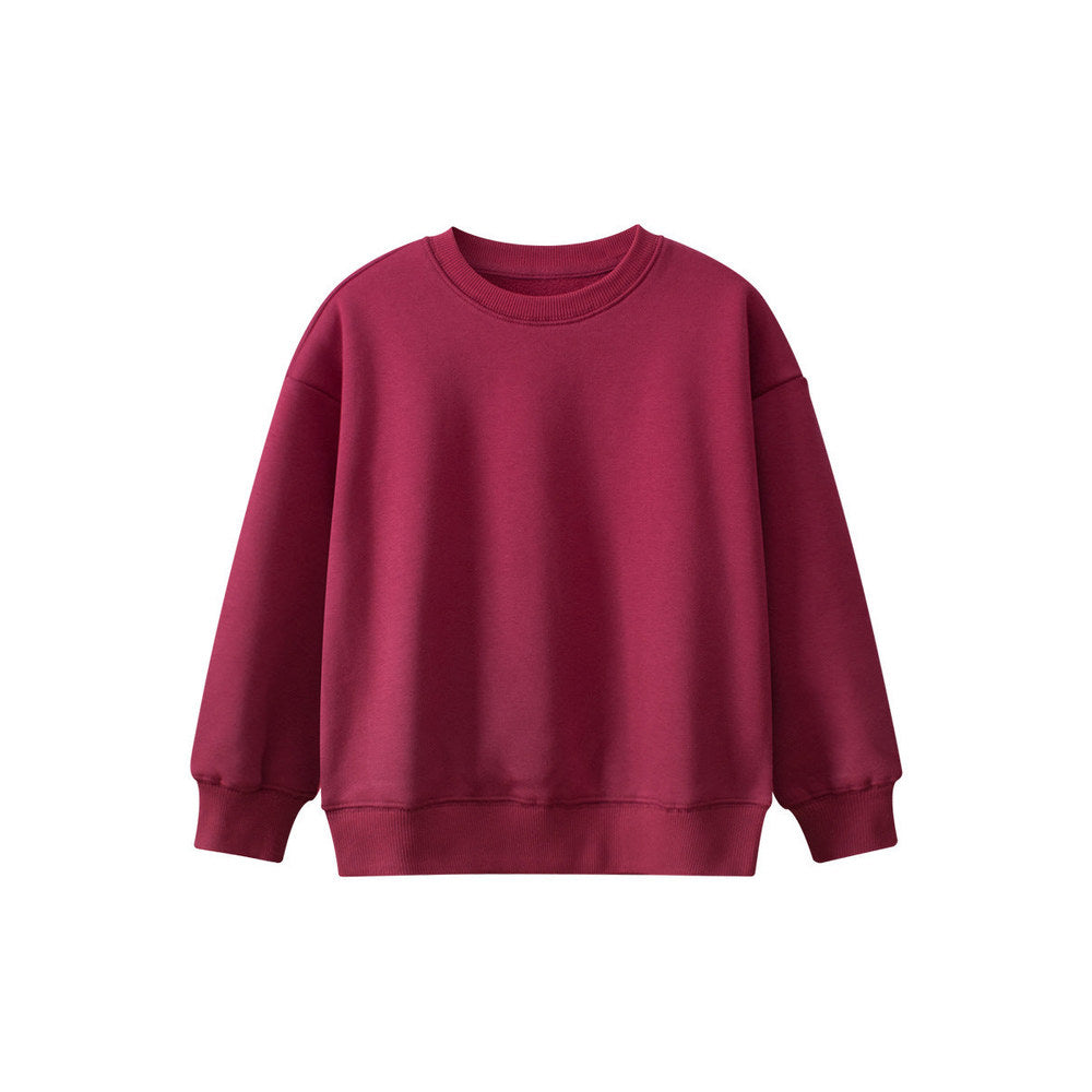 MyKids-USA® Baby Kids Plain Solid Color Crew Neck Long Sleeves Warm Cozy Pullover