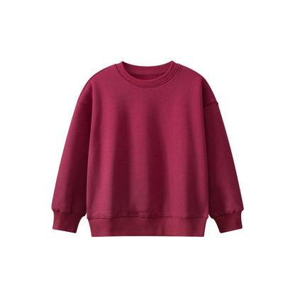 MyKids-USA® Baby Kids Plain Solid Color Crew Neck Long Sleeves Warm Cozy Pullover