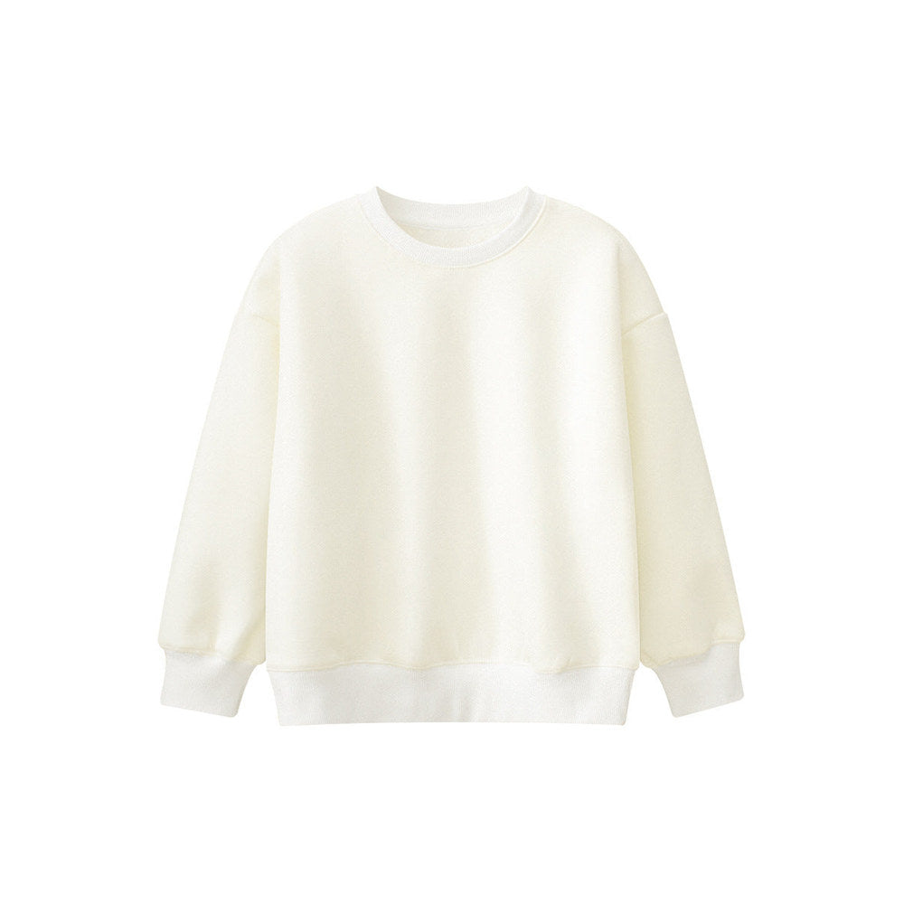 MyKids-USA® Baby Kids Plain Solid Color Crew Neck Long Sleeves Warm Cozy Pullover